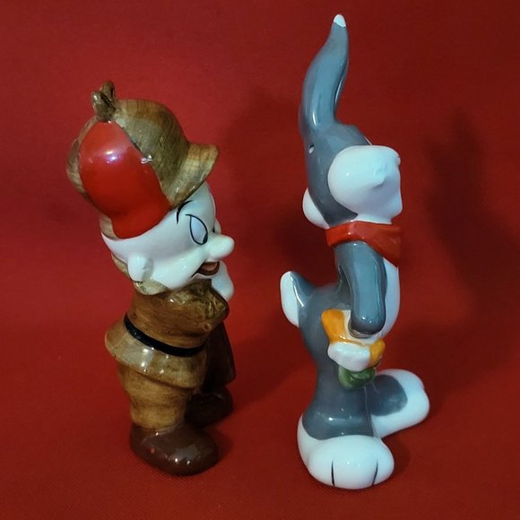 VTG Warner Brothers Elmer Fudd And Bugs Bunny Salt & Pepper Set 1993 - Picture 6 of 16